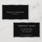Elegant Simple Black and Chrome Visitenkarte (Vorne/Hinten)