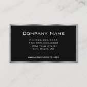 Elegant Simple Black and Chrome Visitenkarte (Rückseite)