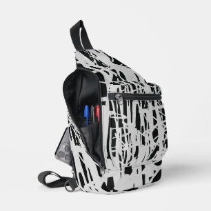 Elegant Simple Black & Gray Crossbody Bag