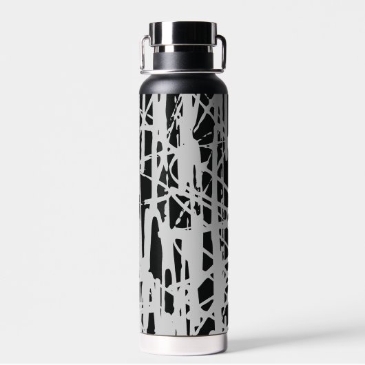 Elegant Simple Black & Gray Trinkflasche (Rückseite)