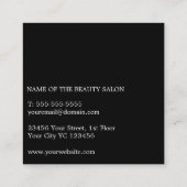 Elegant Simple Black Hair Stylist Quadratische Visitenkarte (Rückseite)