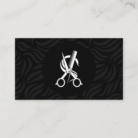 Elegant Simple Black HairStylist Hair Dresser Treuekarte (Rückseite)