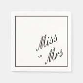 Elegant Simple Black Miss an Mrs. Brautparty Serviette (Vorderseite)