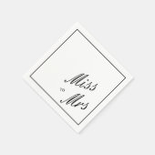 Elegant Simple Black Miss an Mrs. Brautparty Serviette (Ecke)