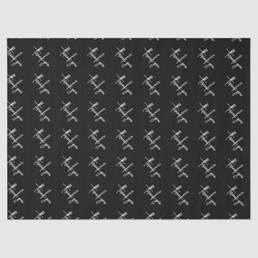 Elegant Simple Black Vielen Dank kleine Unternehme Seidenpapier (Vorderseite)