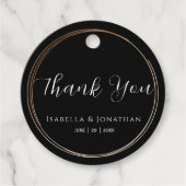 Elegant Simple Black & White Wedding Vielen Dank Geschenkanhänger (Vorderseite)
