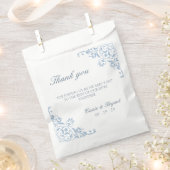 Elegant Simple Blue and White Wedding Vielen Dank Geschenktütchen (Ausgeschnitten)