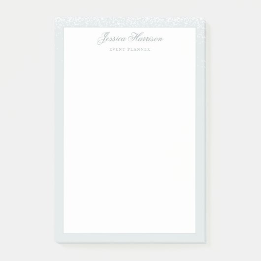 Elegant Simple Blue Gray White Confetti 4x6 Post-it Klebezettel (Vorderseite)
