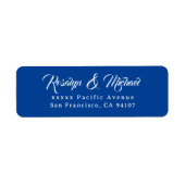 Elegant Simple Blue Return Address Labels (Vorne)