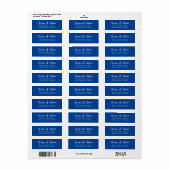 Elegant Simple Blue Return Address Labels (Vorne)