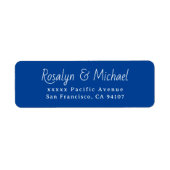 Elegant Simple Blue Return Address Labels (Vorne)