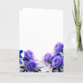 Elegant Simple Blue Roses Love is in Bloom Wedding Dankeskarte (Rückseite)