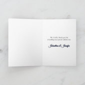 Elegant Simple Blue Roses Love is in Bloom Wedding Dankeskarte (Innenseite)