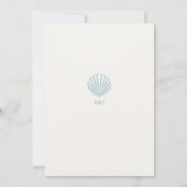 Elegant Simple Blue Seashell Wedding invitation Einladung (Rückseite)