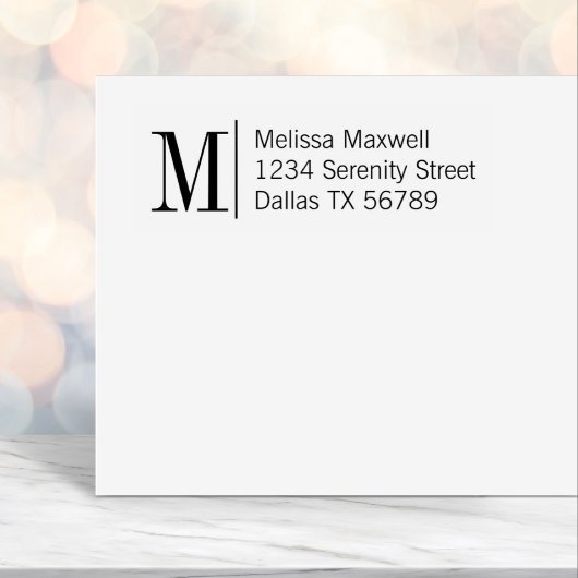 Elegant Simple Bold Monogram Address 2 Permastempel