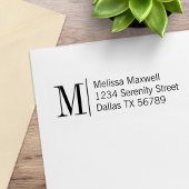 Elegant Simple Bold Monogram Address Gummistempel