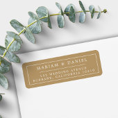 Elegant Simple Border Gold Wedding Return Address