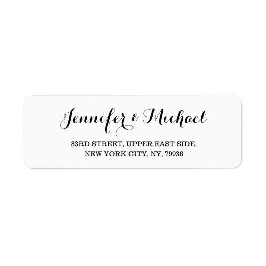 Elegant Simple Bride Groom Weddings Return Address (Vorne)