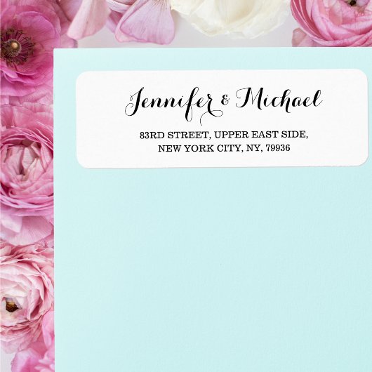 Elegant Simple Bride Groom Weddings Return Address