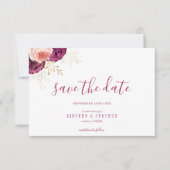 Elegant Simple Burgundy Blush Save the Date Einladung (Vorderseite)