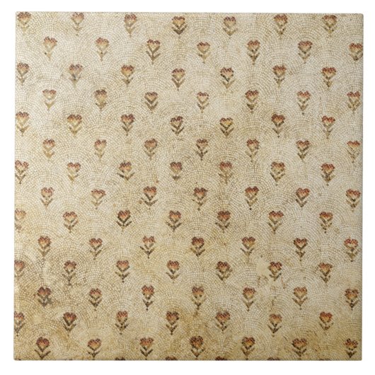 ELEGANT SIMPLE BYZANTINE MOSAIC FLOWERS Antique Fliese (Vorderseite)