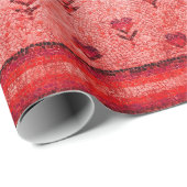 ELEGANT SIMPLE BYZANTINE MOSAIC FLOWERS Pink Red Geschenkpapier (Rolleneckpunkt)