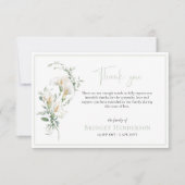 Elegant Simple Calla Lily Eucalyptus Sympathy Dankeskarte (Vorderseite)