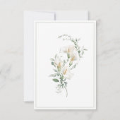 Elegant Simple Calla Lily Eucalyptus Sympathy Dankeskarte (Rückseite)