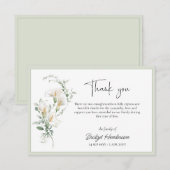 Elegant Simple Calla Lily Eucalyptus Sympathy Dankeskarte (Vorne/Hinten)