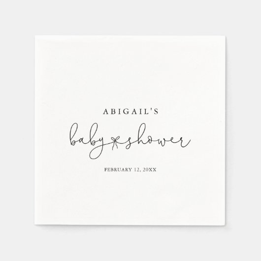 Elegant Simple Calligraphy Baby Shower Napkins Serviette (Vorderseite)