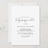 Elegant Simple Calligraphy Baby Sprinkle Einladung (Vorderseite)