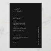 Elegant Simple Calligraphy Black Wedding Menükarte (Vorderseite)