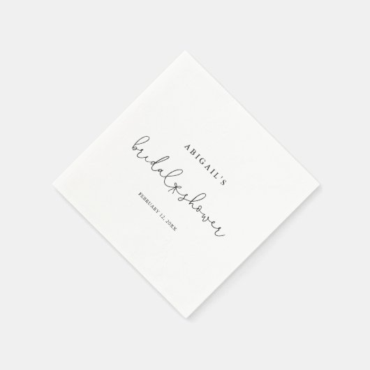 Elegant Simple Calligraphy Brautparty Napkins Serviette (Ecke)