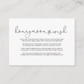 Elegant Simple Calligraphy Honeymoon Wish Begleitkarte (Vorderseite)