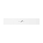 Elegant Simple Calligraphy Monogram White Wedding Einladungsbanderole (Flach)