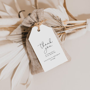 Elegant Simple Calligraphy Wedding Vielen Dank Geschenkanhänger