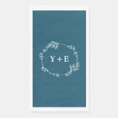 Elegant Simple Canoe Blue Mit Monogramm Wedding Serviette (Vorderseite)