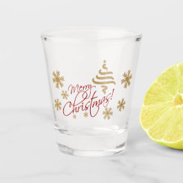 Elegant Simple Cheers Merry Christmas Wish Schnapsglas