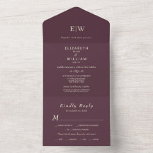 Elegant Simple Cherry Lacquer, Monogram Wedding