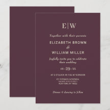 Elegant Simple Cherry Lacquer, Monogram Wedding