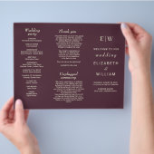Elegant Simple Cherry Lacquer, Monogram Wedding Flyer (Hand)