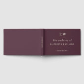 Elegant Simple Cherry Lacquer, Monogram Wedding Gästebuch (Voll)