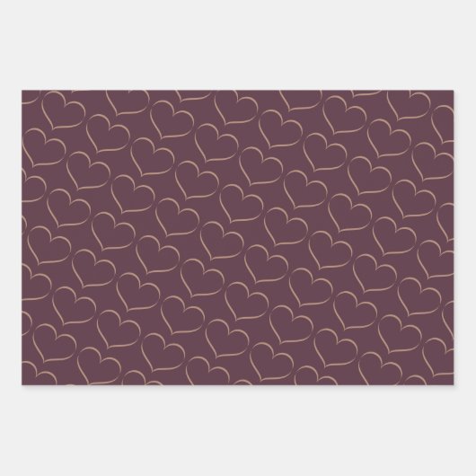 Elegant Simple Cherry Lacquer, Monogram Wedding Geschenkpapier Set (Vorderseite 3)