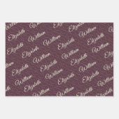 Elegant Simple Cherry Lacquer, Monogram Wedding Geschenkpapier Set (Vorderseite 2)