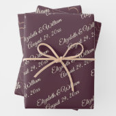 Elegant Simple Cherry Lacquer, Monogram Wedding Geschenkpapier Set (Beispiel)