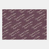 Elegant Simple Cherry Lacquer, Monogram Wedding Geschenkpapier Set (Vorderseite)