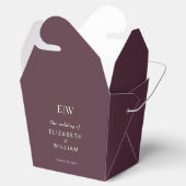 Elegant Simple Cherry Lacquer, Monogram Wedding Geschenkschachtel (Geöffnet)
