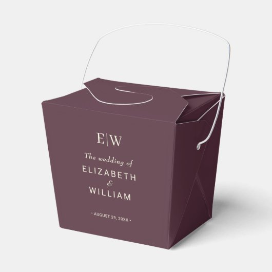 Elegant Simple Cherry Lacquer, Monogram Wedding Geschenkschachtel (Vorderseite)