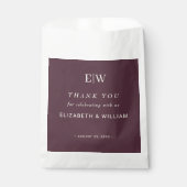 Elegant Simple Cherry Lacquer, Monogram Wedding Geschenktütchen (Vorderseite)