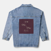 Elegant Simple Cherry Lacquer, Monogram Wedding Jeansjacke (Rückseite)